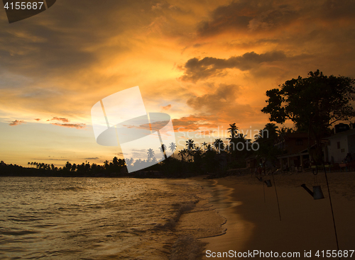 Image of Tropical sunset landscape at the beach