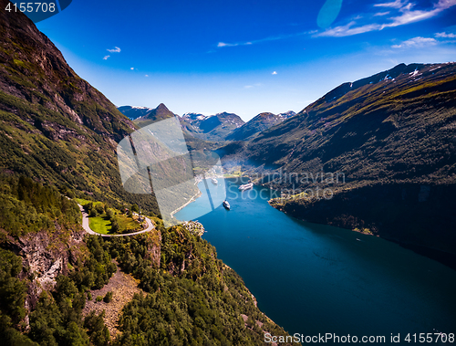 Image of Geiranger fjord, Norway.