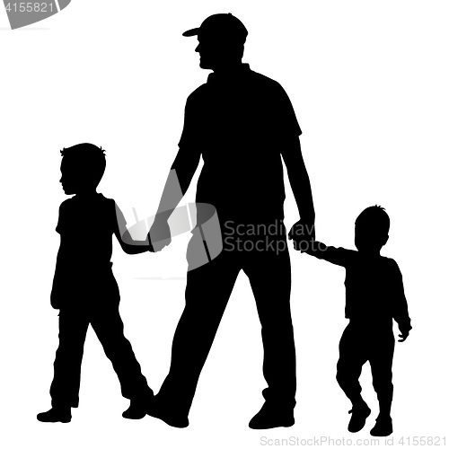 Image of Set silhouette of happy family on a white background. illustration.