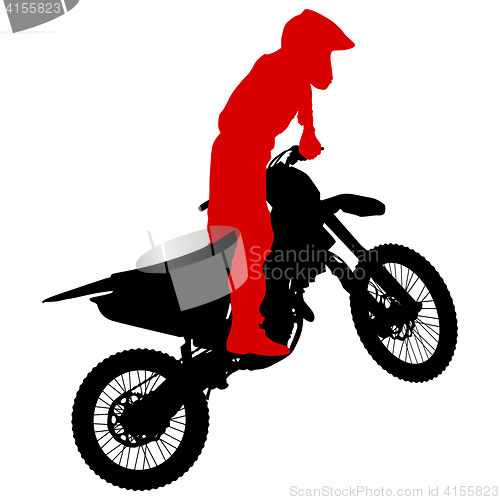 Image of Silhouettes Rider participates motocross championship. illustration