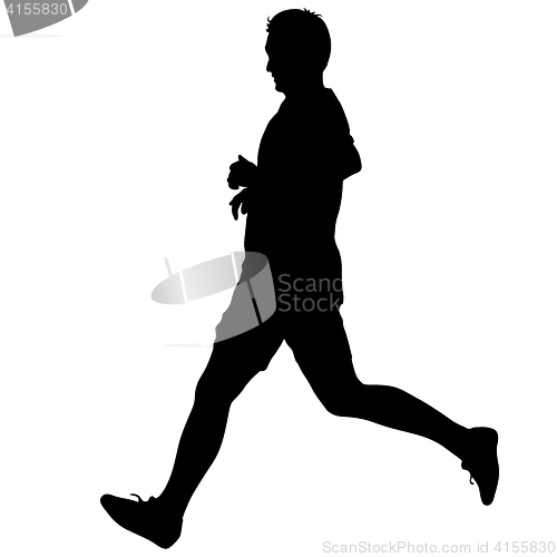 Image of Silhouettes. Runners on sprint, men. illustration