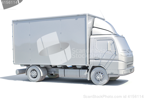 Image of 3d White Delivery Truck Icon