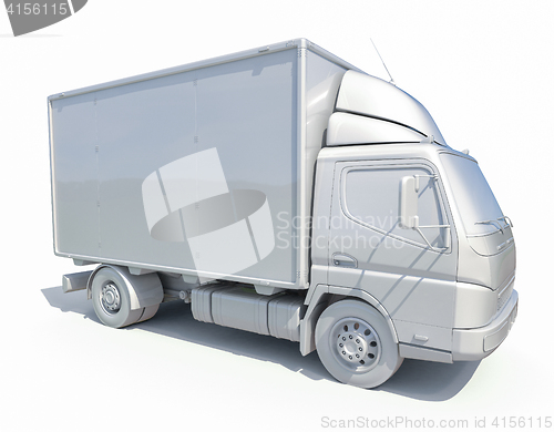 Image of 3d White Delivery Truck Icon