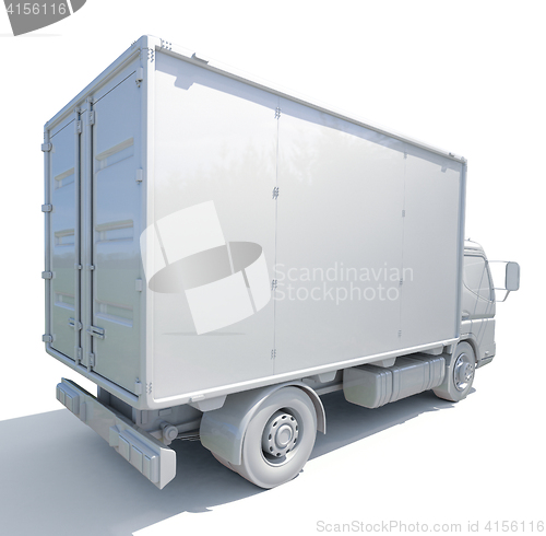 Image of 3d White Delivery Truck Icon