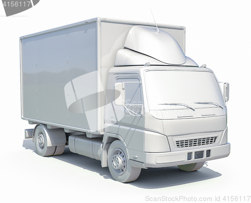 Image of 3d White Delivery Truck Icon