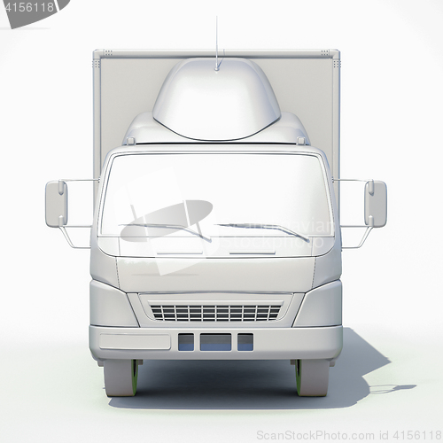 Image of 3d White Delivery Truck Icon