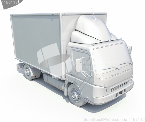 Image of 3d White Delivery Truck Icon