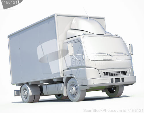 Image of 3d White Delivery Truck Icon