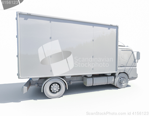 Image of 3d White Delivery Truck Icon