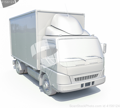 Image of 3d White Delivery Truck Icon