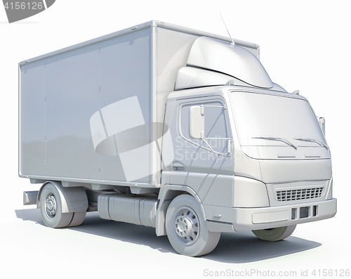 Image of 3d White Delivery Truck Icon