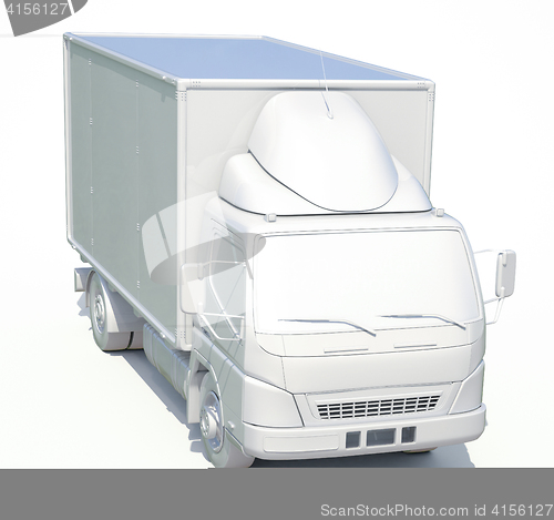 Image of 3d White Delivery Truck Icon