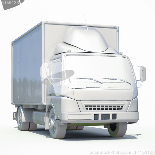 Image of 3d White Delivery Truck Icon