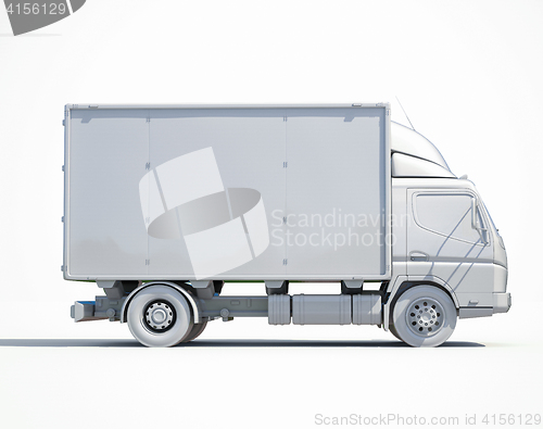 Image of 3d White Delivery Truck Icon