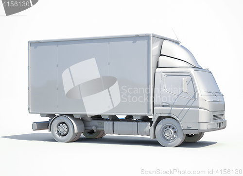 Image of 3d White Delivery Truck Icon