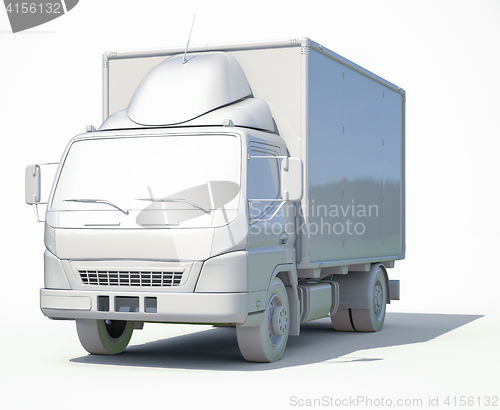 Image of 3d White Delivery Truck Icon