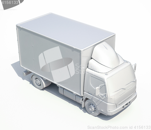 Image of 3d White Delivery Truck Icon