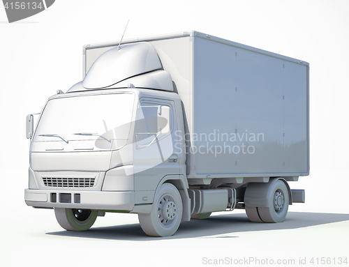 Image of 3d White Delivery Truck Icon