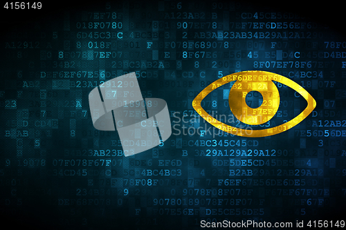 Image of Protection concept: Eye on digital background