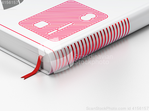 Image of Business concept: closed book, Credit Card on white background