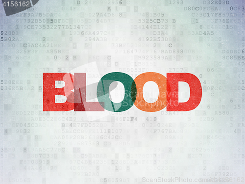 Image of Medicine concept: Blood on Digital Data Paper background