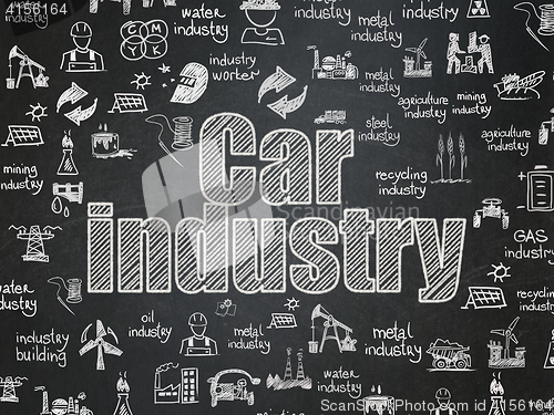 Image of Manufacuring concept: Car Industry on School board background