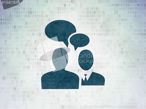 Image of Business concept: Business Meeting on Digital Data Paper background