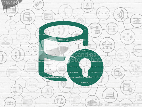 Image of Software concept: Database With Lock on wall background