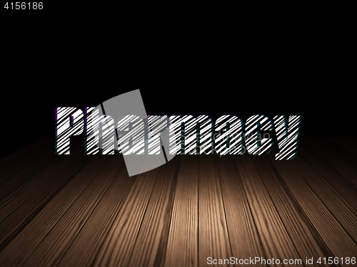 Image of Medicine concept: Pharmacy in grunge dark room