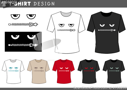 Image of t shirt design with zipped lips