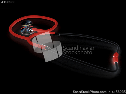 Image of stethoscope. 3d illustration