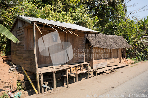 Image of African malagasy huts in Andasibe region