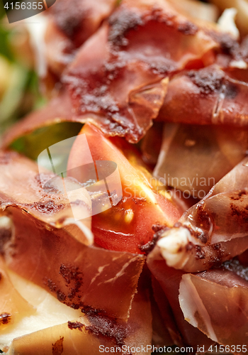 Image of close up of prosciutto ham salad