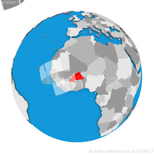 Image of Burkina Faso on globe