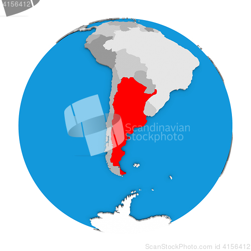 Image of Argentina on globe