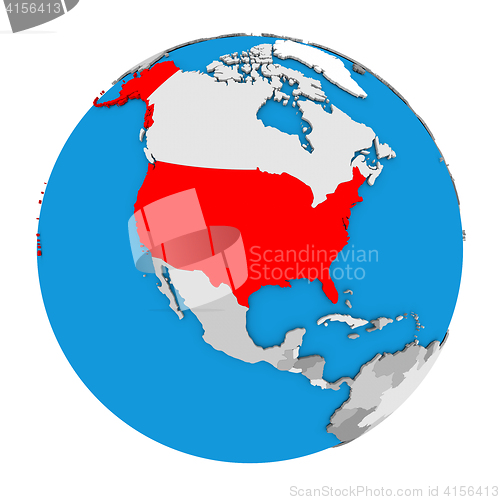 Image of USA on globe