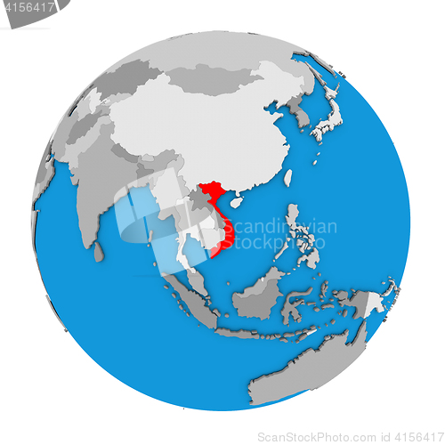 Image of Vietnam on globe