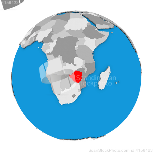 Image of Zimbabwe on globe