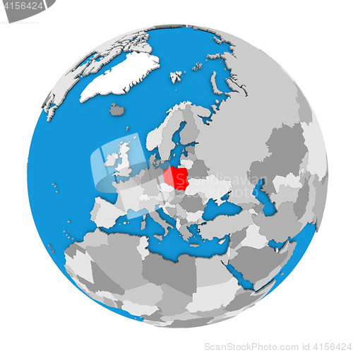 Image of Poland on globe