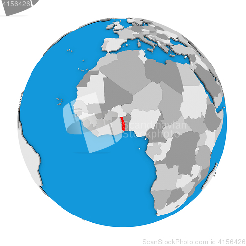 Image of Togo on globe