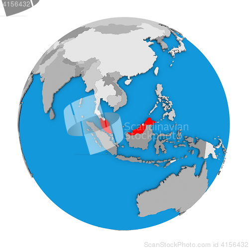 Image of Malaysia on globe