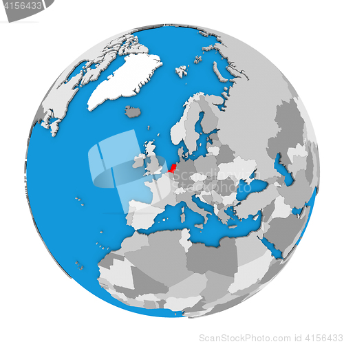 Image of Netherlands on globe