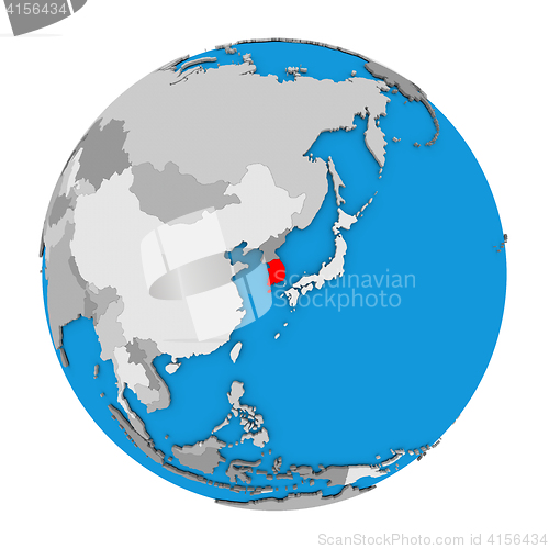 Image of South Korea on globe