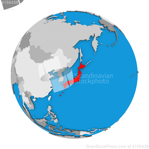 Image of Japan on globe