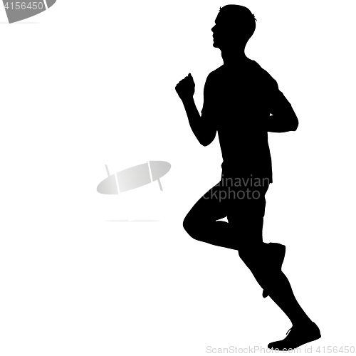 Image of Silhouettes Runners on sprint, men. illustration