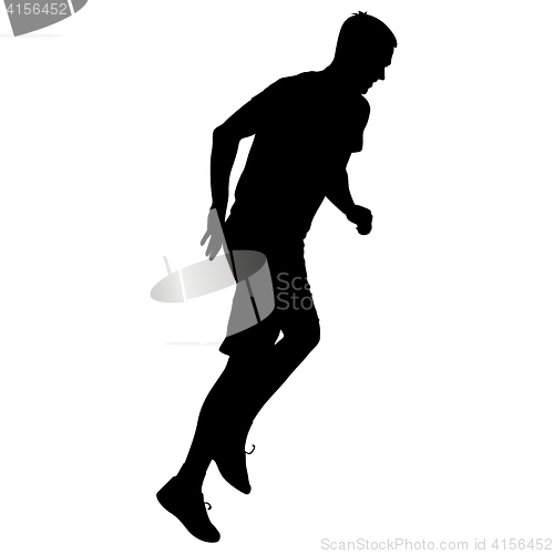 Image of Silhouettes. Runners on sprint, men. illustration