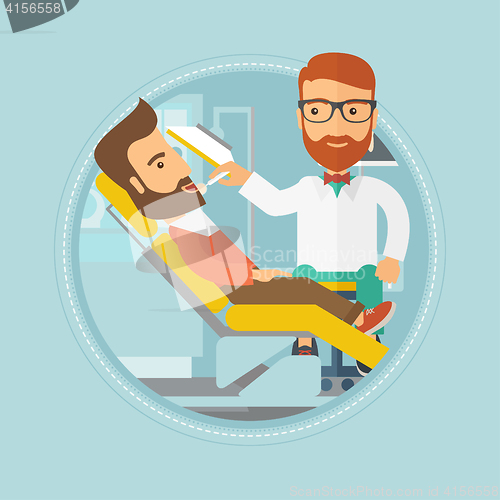 Image of Patient on reception at the dentist.
