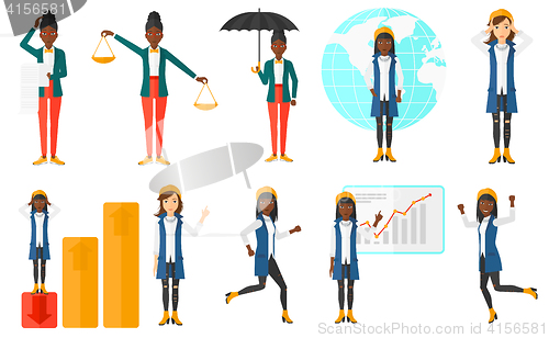 Image of Vector set of illustrations with business people.