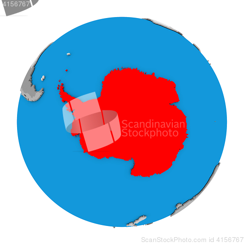 Image of Antarctica on globe