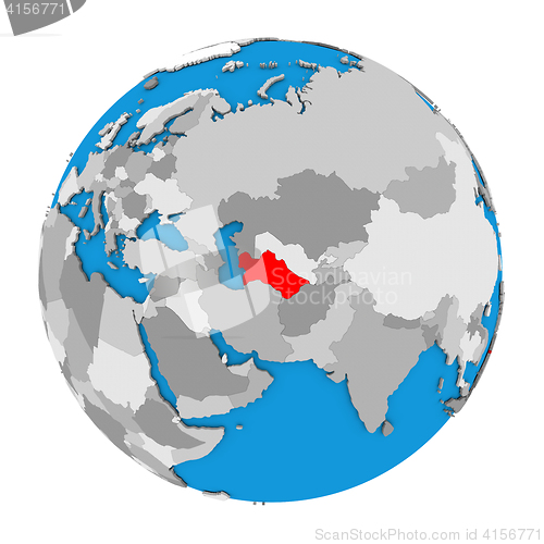 Image of Turkmenistan on globe